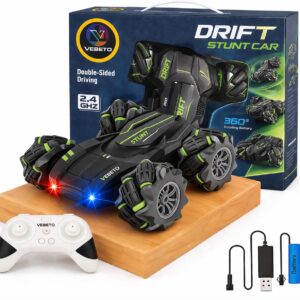 Home vebeto remote control drift stunt car toy | 1 year warranty | 4x4 rc car for kids & adult | high speed racing car | omni directional wheels | 360° rotation | double sided driving | rgb lights music