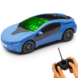 Home gooyo gy 6328 13 hi speed racing car toy with 3d lighting feature | 3d lights famous remote control car toy for kids | blue | 3xaa battery (not included) | gift box packaging