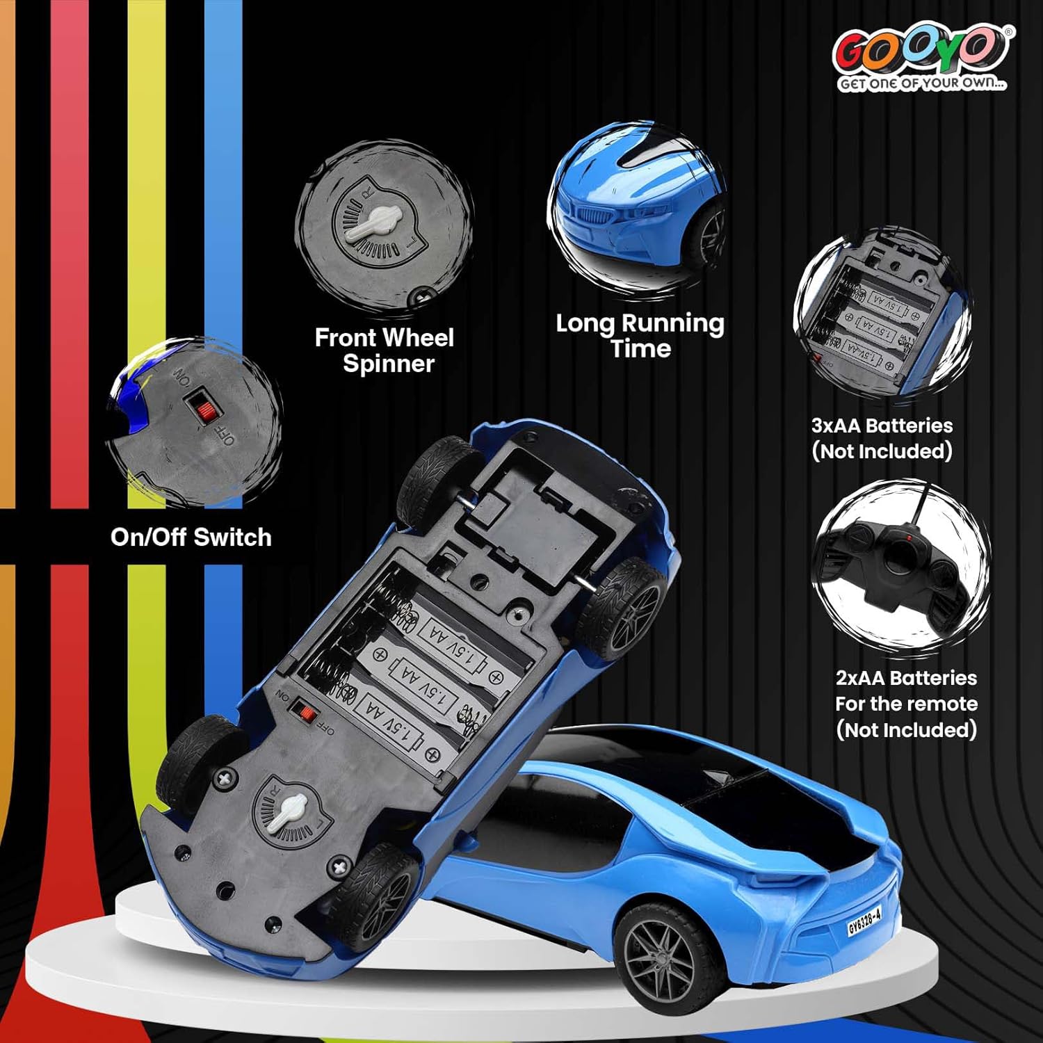gooyo gy 6328 13 hi speed racing car toy with 3d lighting feature | 3d lights famous remote control car toy for kids | blue | 3xaa battery (not included) | gift box packaging gooyo gy 6328 13 hi speed racing car toy with 3d lighting feature | 3d lights famous remote control car toy for kids | blue | 3xaa battery (not included) | gift box packaging