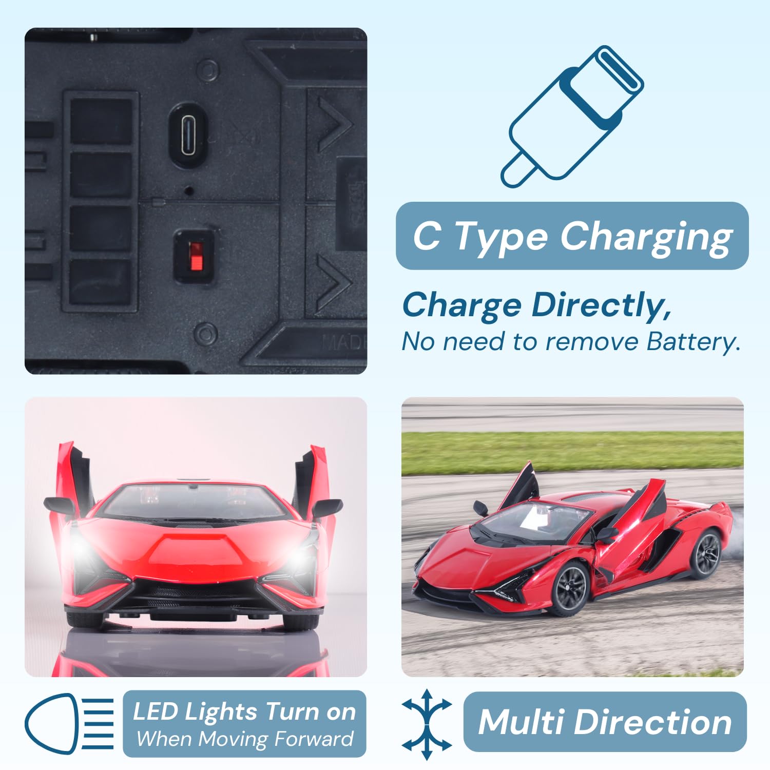 popsugar door opening remote control car|rechargeable 1200mah lithium battery|c type charging|75 min runtime|2.4g long range remote (100+ ft)|highspeed rc car|gift for kids|made in india (red) popsugar door opening remote control car|rechargeable 1200mah lithium battery|c type charging|75 min runtime|2.4g long range remote (100+ ft)|highspeed rc car|gift for kids|made in india (red)