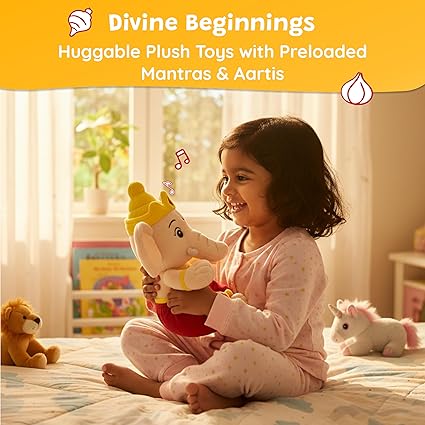 wonderbuddy divine mantra chanting baby ganesha with 10 preloaded mantras & aartis, musical soft plush toy, best gift for infants, toddlers & kids (medium 25 cm) wonderbuddy divine mantra chanting baby ganesha with 10 preloaded mantras & aartis, musical soft plush toy, best gift for infants, toddlers & kids (medium 25 cm)