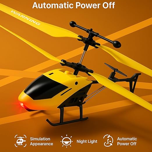 toy helicopter gravity sensor for boys/kids age 5 + years, indoor palm sensing helicopter, 750 rpm, rechargeable helicopter with led lights (yellow colour) toy helicopter gravity sensor for boys/kids age 5 + years, indoor palm sensing helicopter, 750 rpm, rechargeable helicopter with led lights (yellow colour)